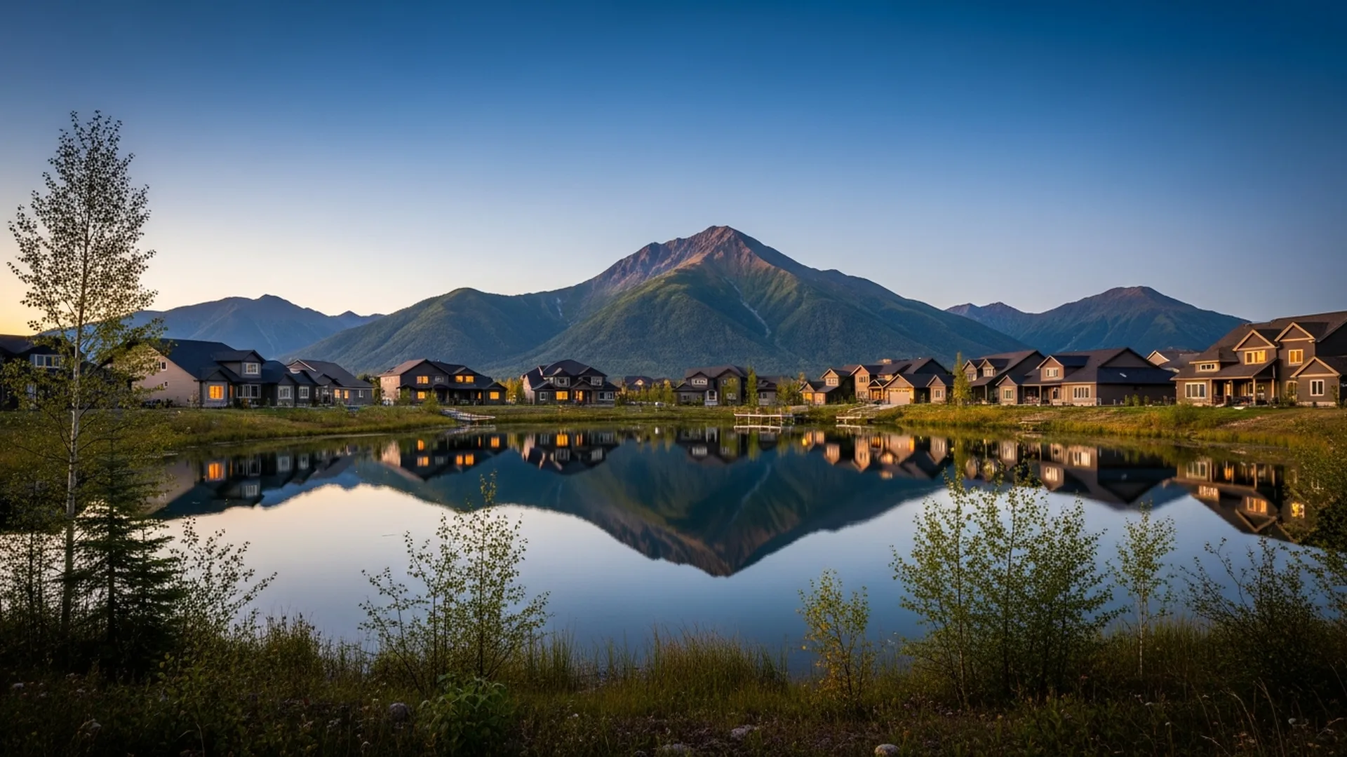 Luxury homes at Snowgoose Pond near Palmer, Mat-Su Valley, Alaska — illustrative area imagery
